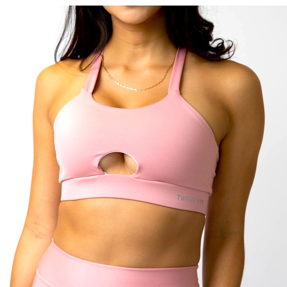 FitPro Sports Bra with Front Key-Hole | Sweet Pink